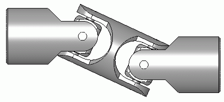 Cardan Joint DIN808 Type D Z Arrangement Topview Animated